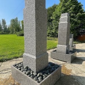 ‘Empire State’ 110/130cm Tall Carved Real Granite Water Feature