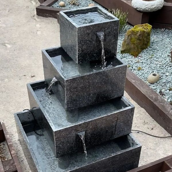 ‘All Four Square’ Cascading Granite Water Feature