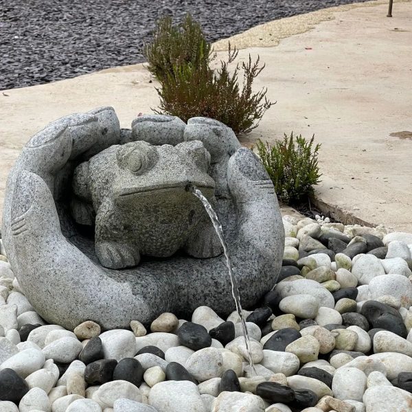 Caring Hands Cradling Frog Granite Water Feature