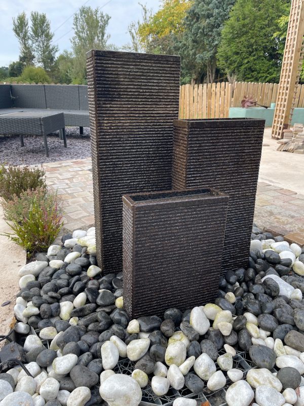 'Manhattan' Dawn or Dusk' Carved Real Granite Water Feature - Image 4