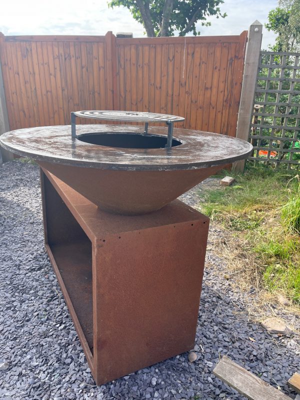 Corten Steel Rectangular Base BBQ Grill - Image 6