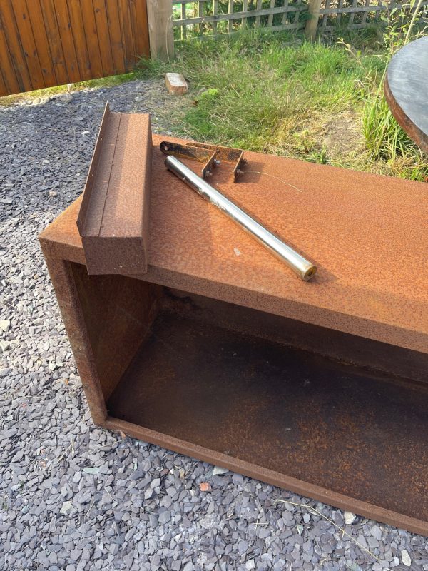 Corten Steel Rectangular Base BBQ Grill - Image 8