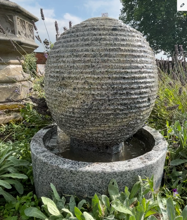 'Atmo-sphere' Solid Granite Sphere Water Feature
