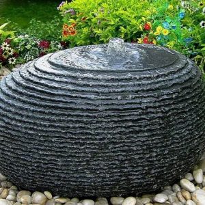 'Terraces' Mini-boulder carved solid granite stone water feature