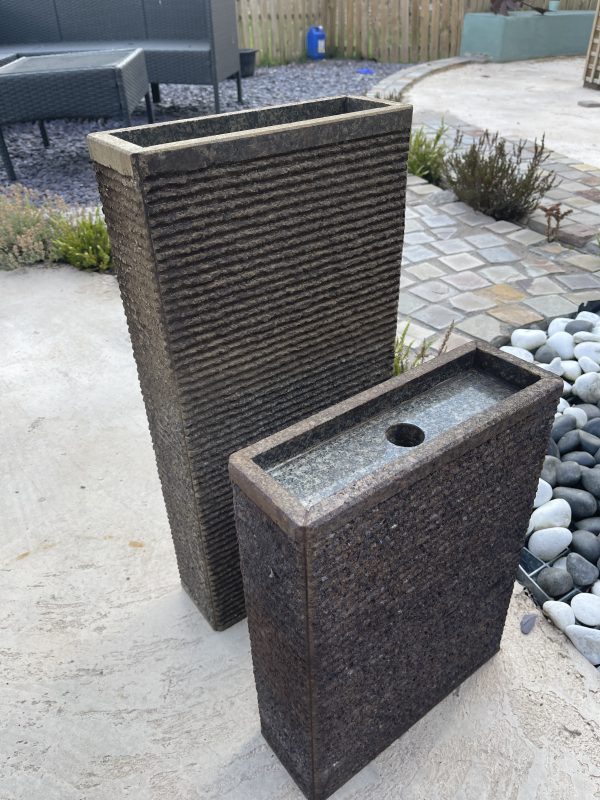 'Manhattan' Dawn or Dusk' Carved Real Granite Water Feature - Image 2