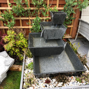 'Cascading Terraced Pools' Solid Granite Water Feature