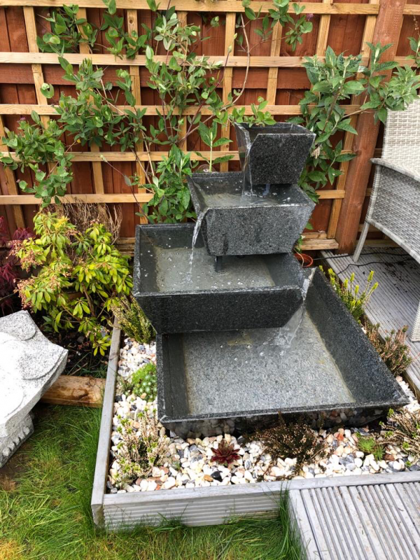'Cascading Terraced Pools' Solid Granite Water Feature