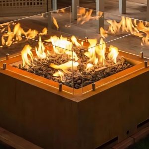 ‘Rusty’ Corten Steel Gas Fire Table – Ex-Display Centrepiece