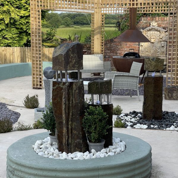'Beacon of Light' Basalt Column Lantern Water Feature - Image 2
