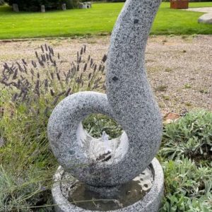 'No worries, be happy' Solid carved and polished granite water feature