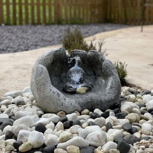 'Palm of your hand' granite carved water feature