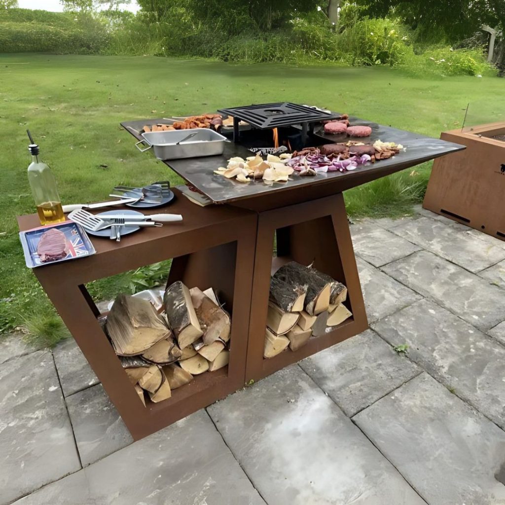 Ex-Demo Corten Steel ‘Twin Flame’ BBQ
