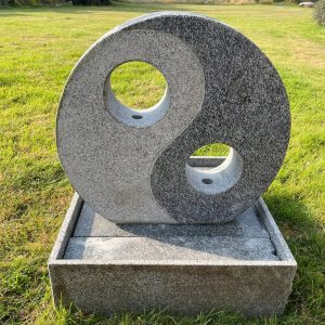 Yin & Yang solid granite stone carved water feature