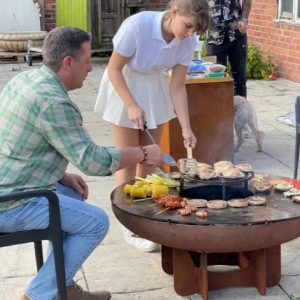 Ex display - Outdoor Fire Bowl Grill with Hot Plate & Raised Griddle